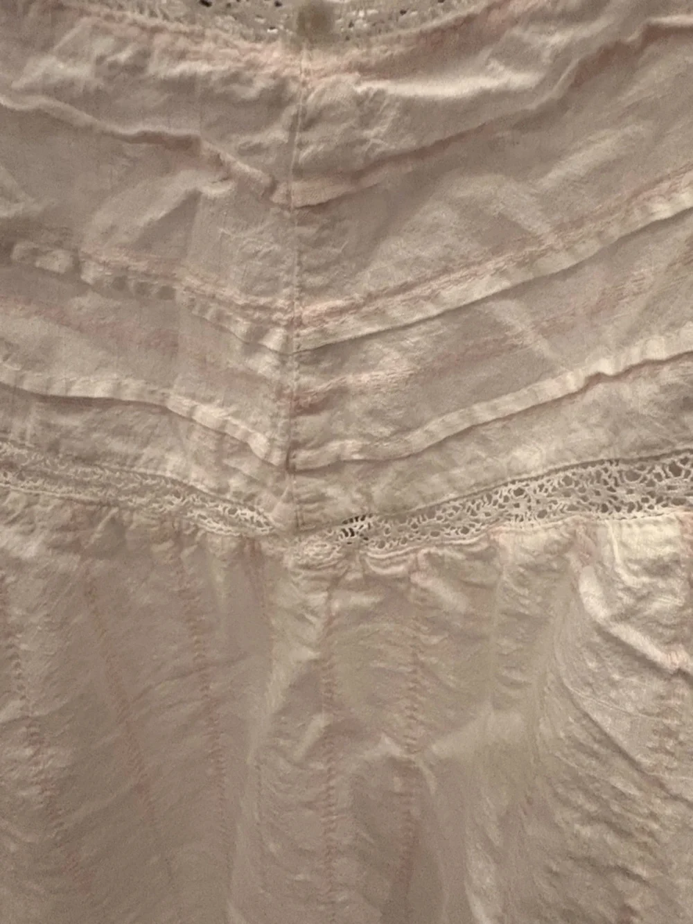 Shabby Chic White Eyelet Tiered Maxi Dress with Ruffle Straps - Picture 3 of 5